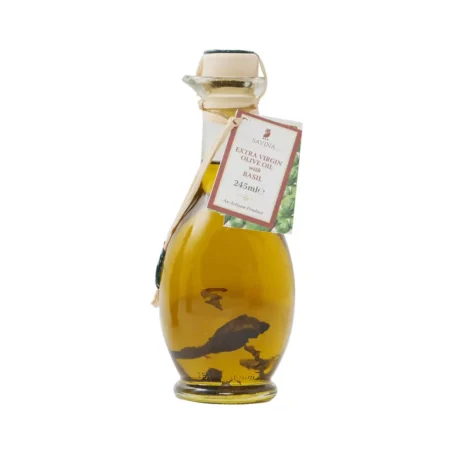Savina Extra Virgin Olive Oil with Basil – Raffia