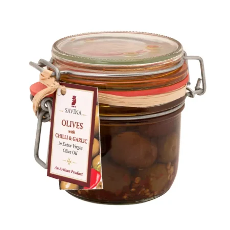 Savina Olives with Crushed Chilli & Garlic