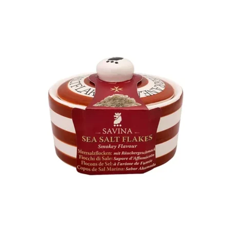 Savina Mediterranean Sea Salt Flakes – Smokey Flavour  Natural Hand-Harvested Pyramid Crystals