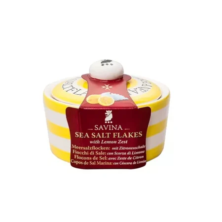 Savina Sea Salt Flakes with Lemon Zest  Natural Hand-Harvested Pyramid Crystals