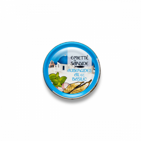 French Canned Sardine Crumble with Eggplant, Garlic & Basil