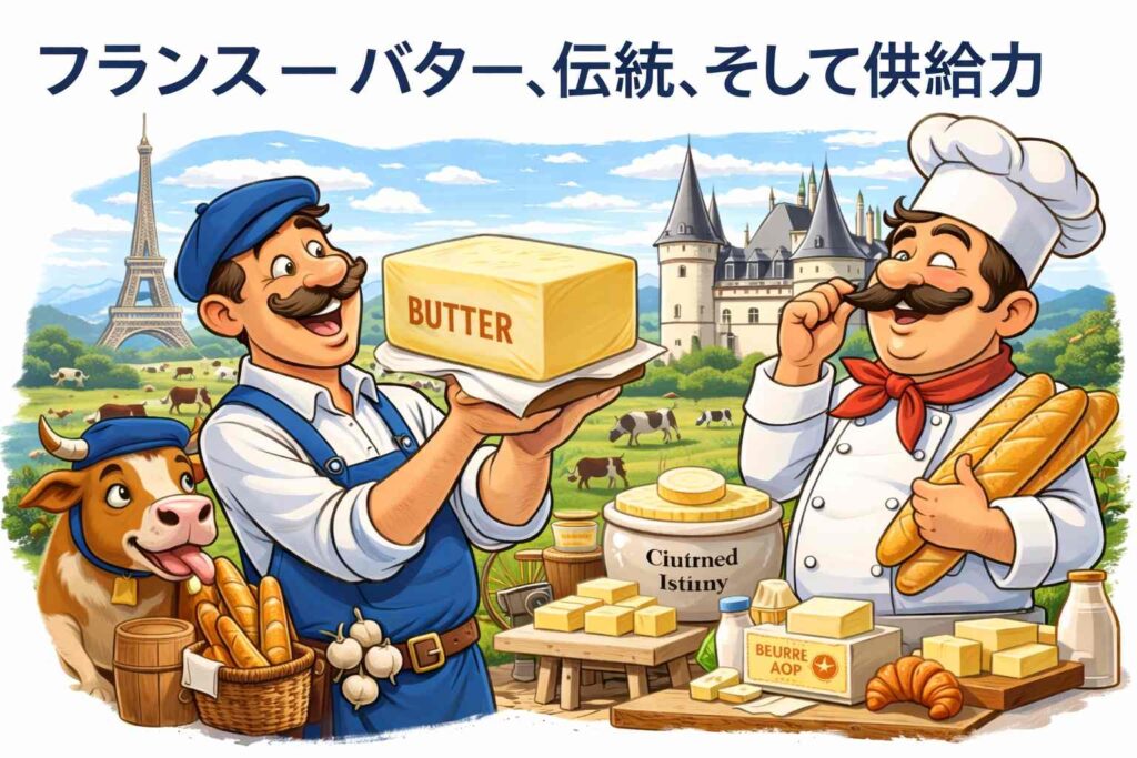 無塩・高脂肪バター供給 欧州のバターは単一の商品ではありません。原産地、飼育方法、脂肪含有量、地域ごとの製法によって定義されるカテゴリーです。欧州連合（EU）全域において、バターは大規模な工業製品から、小ロットで生産される地域特化型の製品まで幅広く存在しています。これらの多くは、いまだ国際市場では十分に知られていません。 BeeBridge は、この多様な供給を輸出向けに構造化します。単なる汎用的な供給ではなく、脂肪含有量、製法、原産地といった明確な差別化要素を持つバターを選定し、日本市場へ直接つなげることを目的としています。