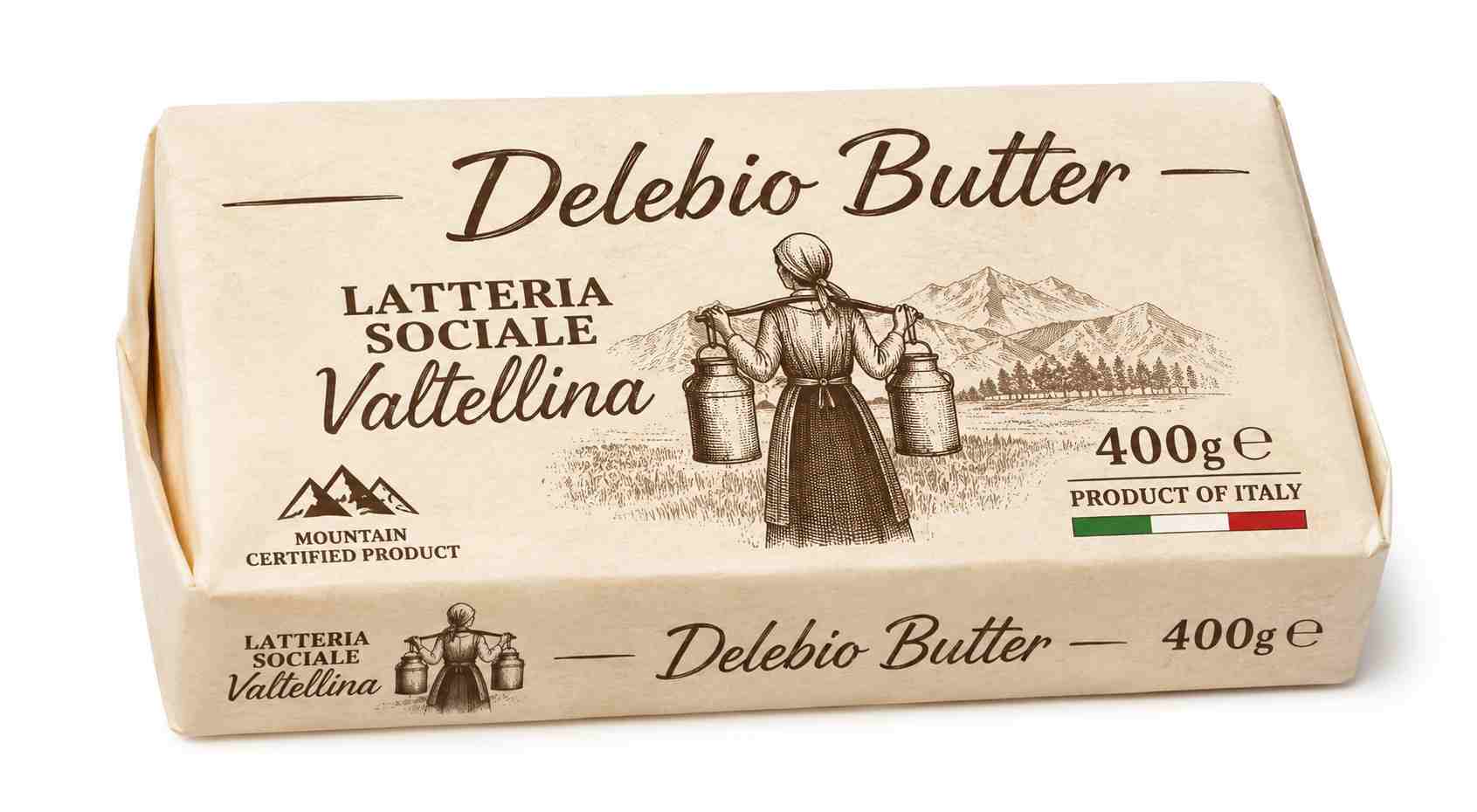 Unsalted Butter 400g Grass-Fed Mountains of Italy | Latteria Sociale Valtellina MOQ 100kg