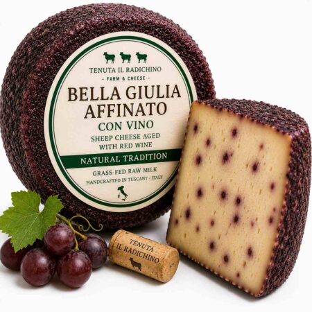Grass-Fed Red Cow Cheese Aged in Grape Pomace 3kg Wheel | Tenuta Il Radichino & LAFRUTTA