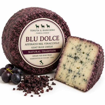 Grass-Fed Goat Milk Blue Cheese Aged in Grape Pomace 2.5kg | Tenuta Il Radichino & LAFRUTTA MOQ 100kg