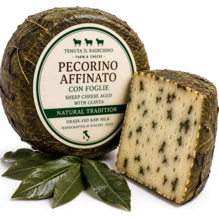 Grass-Fed Sheep Milk Tomme Cheese Aged in Walnut Leaves 3kg Wheel | Tenuta Il Radichino & LAFRUTTA
