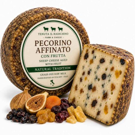 Grass-Fed Sheep Cheese Tomme Aged with Dried Fruit 3kg Wheel | Tenuta Il Radichino & LAFRUTTA