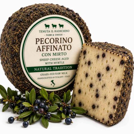 Grass-Fed Sheep Milk Tomme Cheese Aged with Myrtle & Raisins 3kg Wheel | Tenuta Il Radichino & LAFRUTTA