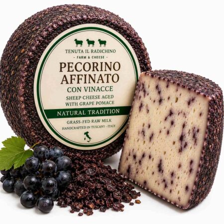 Grass-Fed Sheep Milk Tomme Cheese Aged in Grape Pomace 3kg Wheel | Tenuta Il Radichino & LAFRUTTA