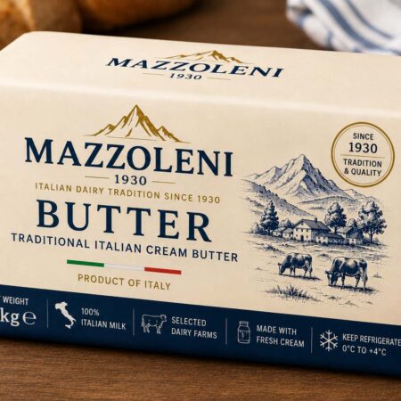 Unsalted Butter 1kg Block Italian Mountain Gress Fed | Mazzoleni Formaggi MOQ 100KG