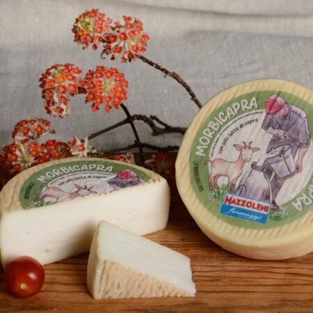 Italian AOP Washed-Rind Goat Cheese Wheel 1.8kg | Morbicapra | Mazzoleni Formaggi