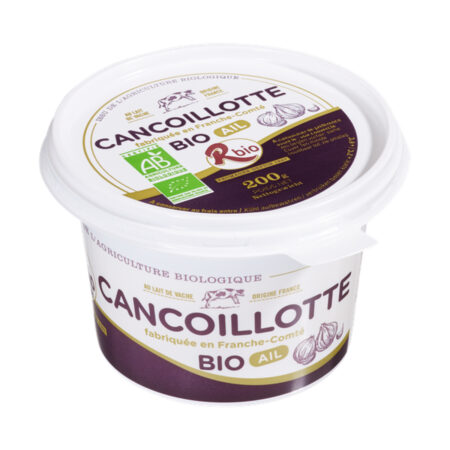 Organic French Garlic Spreadable Cooked Cheese 200g | Cancoillotte à l'Ail | Fair Trade Biodéal