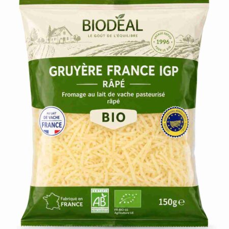 Organic French Gruyère IGP Grated 150g Raw Cow's Milk Cheese | Biodéal