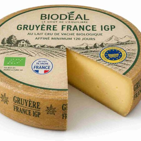 Organic French Gruyère IGP Whole Wheel 45kg Raw Cow's Milk Cheese | Biodéal
