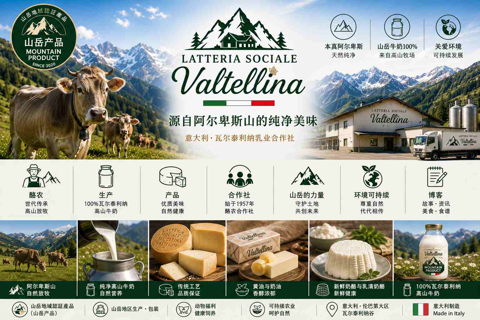 意大利阿尔卑斯山草饲无盐黄油 5kg|高端高山黄油|批发 MOQ 100kg|Latteria Sociale Valtellina:圖片 2