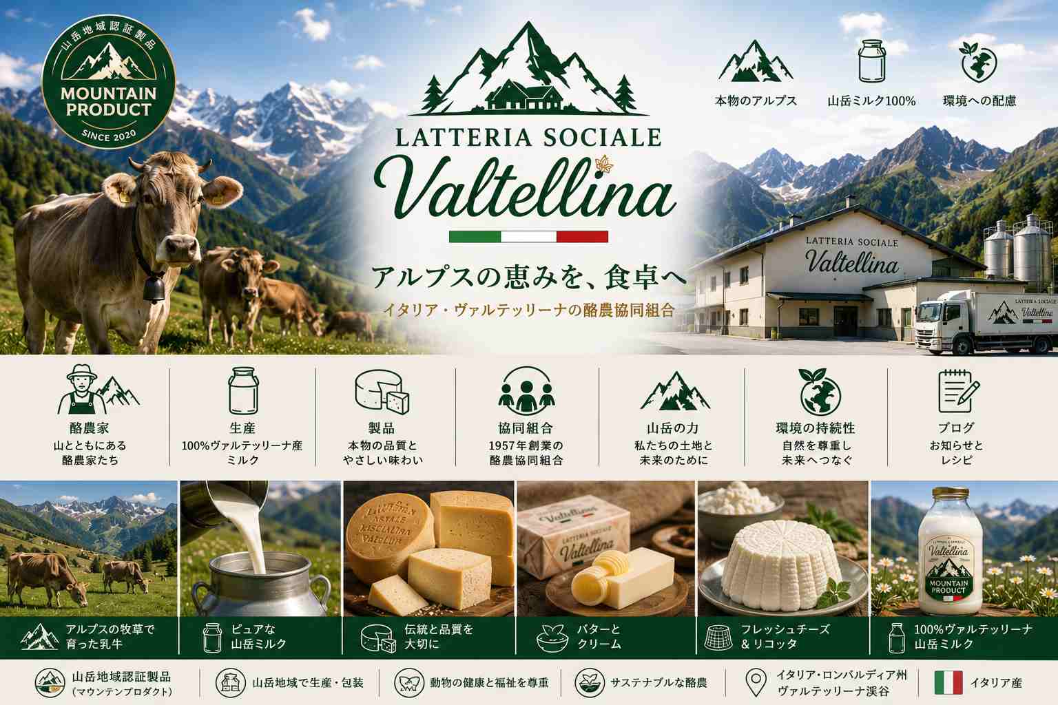 イタリアアルプス産 グラスフェッド無塩バター 5kg|プレミアム山岳バター|卸売 MOQ 100kg|Latteria Sociale Valtellina - 画像 (3)