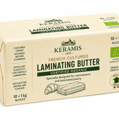 French Cultured Laminating Butter 10 × 1kg Certified Organic Grass-Fed | Keramis MOQ 100kg