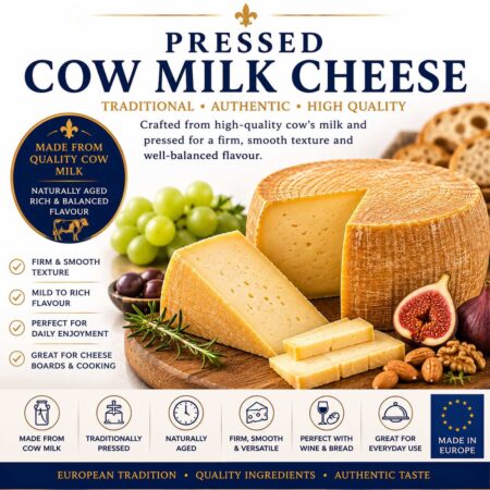 Pressed cow milk cheese